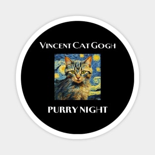 Vincent Cat Gogh Purry Night Magnet